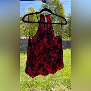 Papaya Asymmetrical Red and Black Tank Top #157